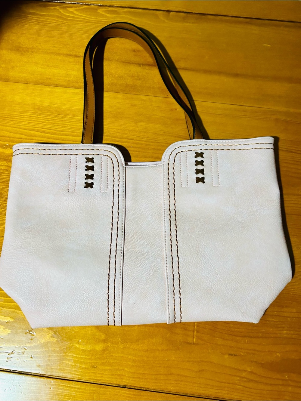 Montana West Light pink Tote with Brown Contrast Handles